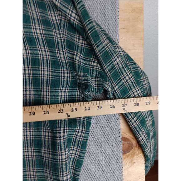 Moose Creek Heavy Linen Shirt Mens XL Green Plaid Button Down Relaxed Outdoors - Picture 10 of 13
